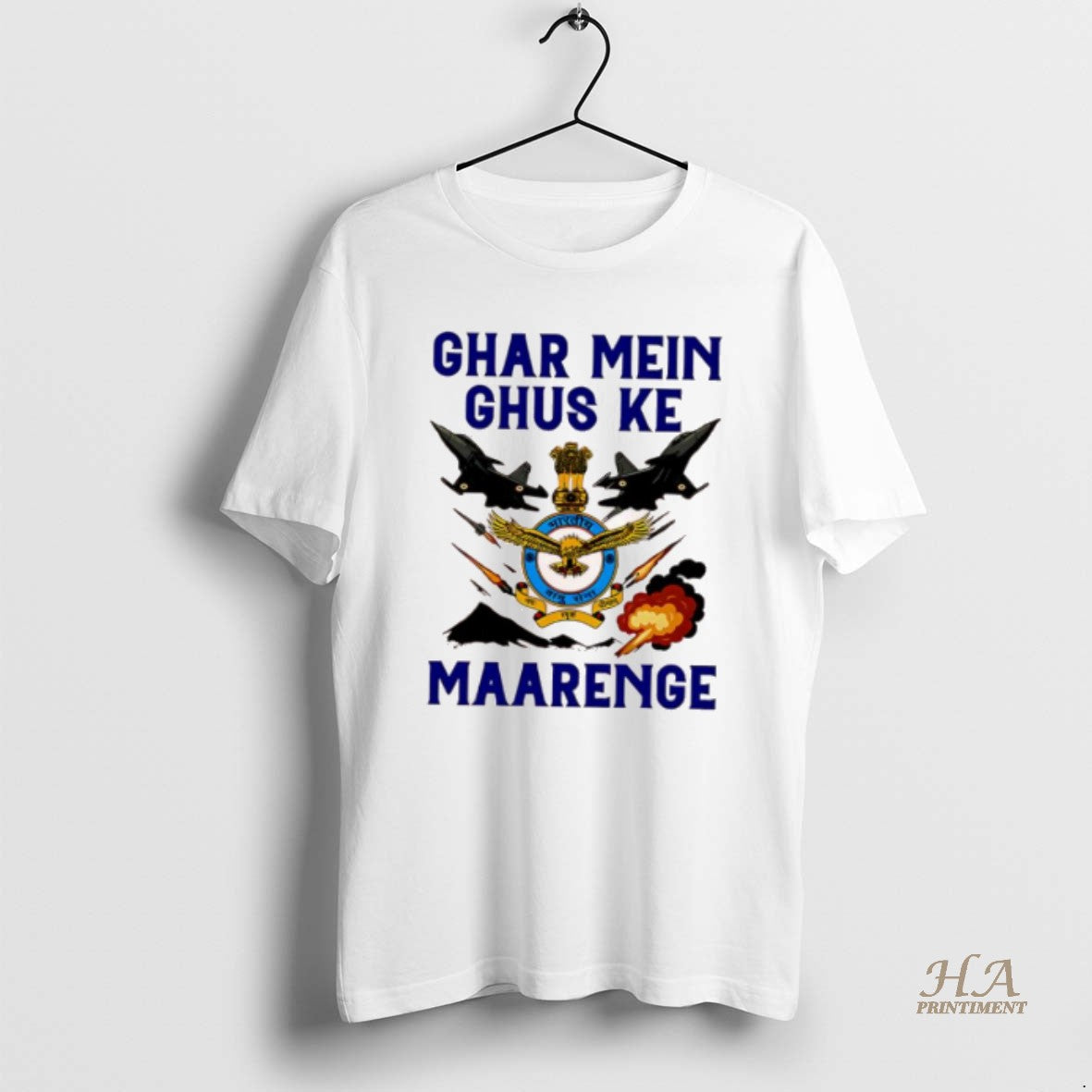 Official Ghar Mei Ghus Ke Maarenge Indian Airforce T-Shirts, Hoodie, Sweatshirt | InkNestWear.com