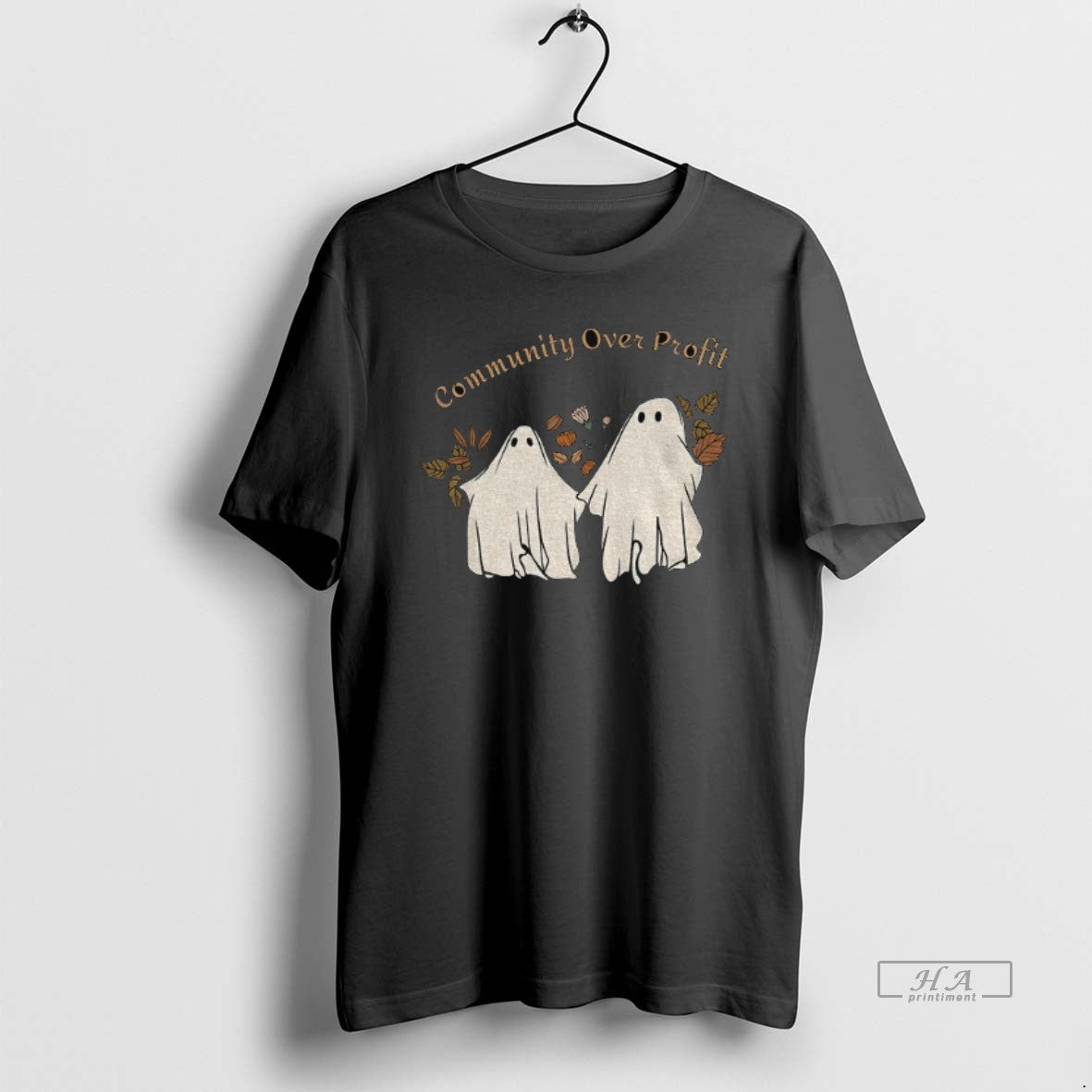 Official Ghost Floral Community Over Profit Halloween