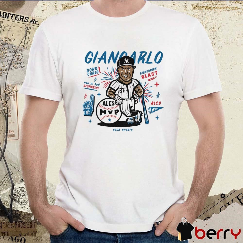 Giancarlo Stanton New York Yankees MLB Dong Carlo Stantonian Blast ALCS MVP Caricature t-shirt