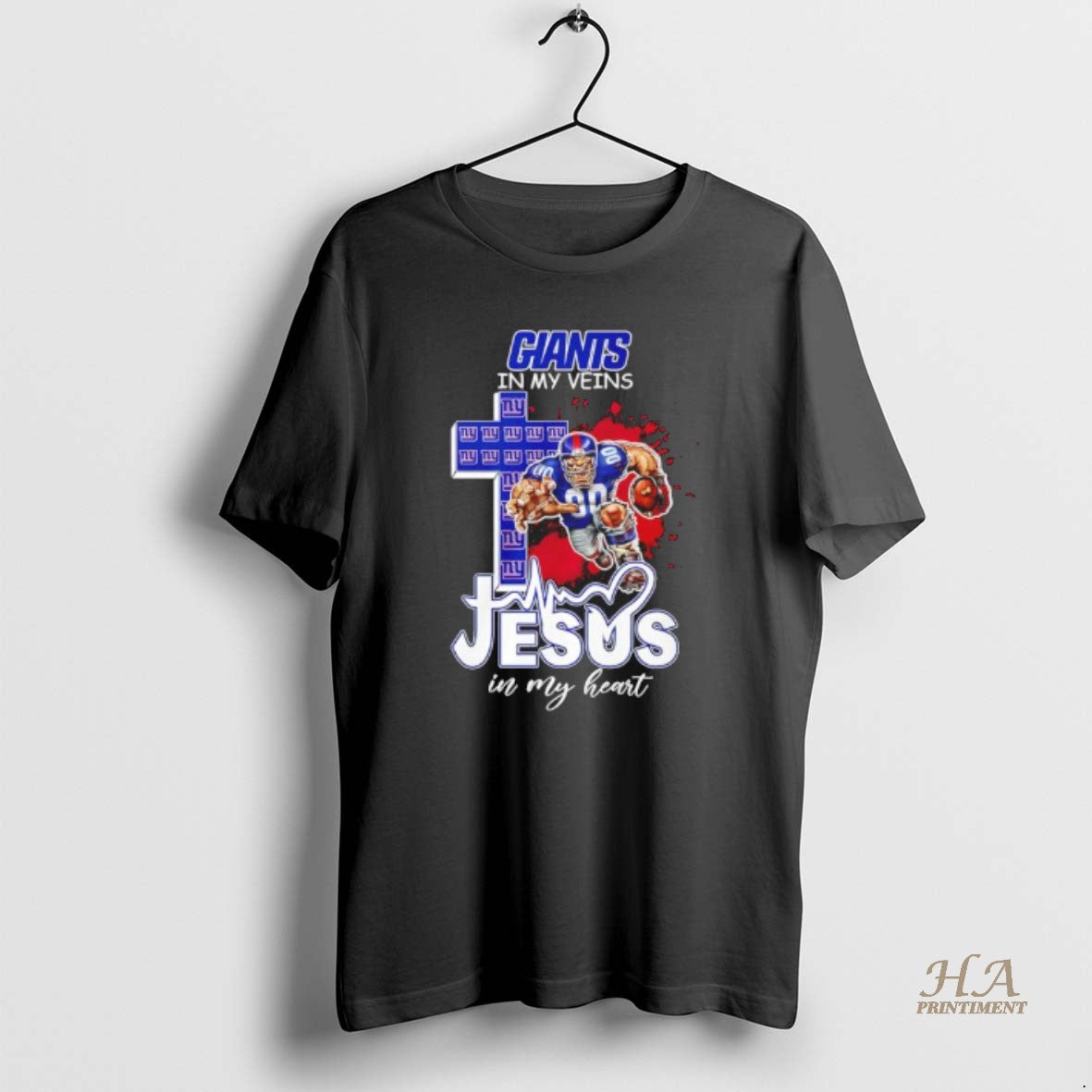 Official Giants In My Veins Jesus In My Heart T-Shirts, Hoodie, Sweatshirt | InkNestWear.com