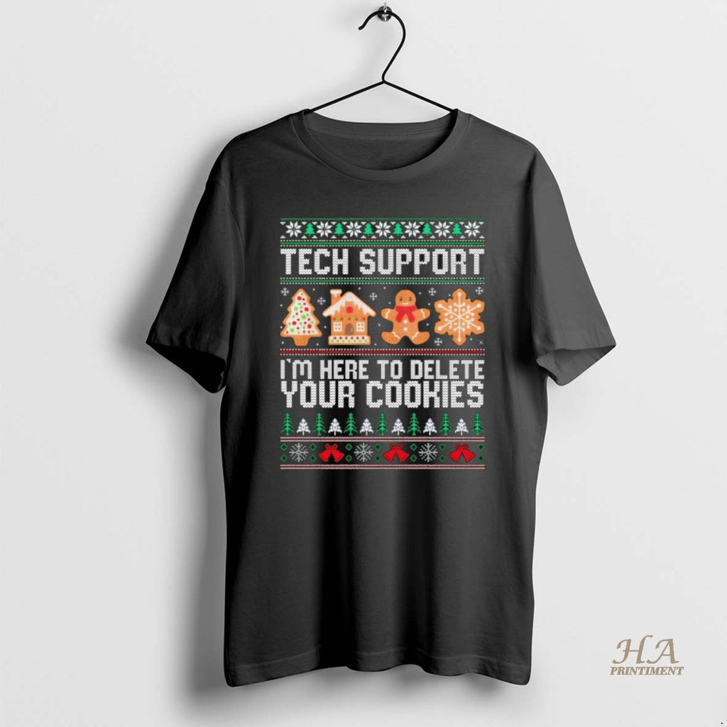 Official Gingerbread Man Tech Support Im Here To Delete Your Cookies Christmas T-Shirts, Hoodie, Sweatshirt | InkNestWear.com