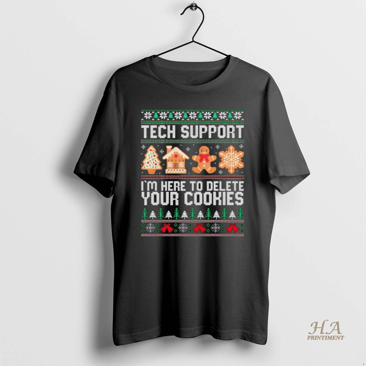 Official Gingerbread Man Tech Support Im Here To Delete Your Cookies Christmas T-Shirts, Hoodie, Sweatshirt | InkNestWear.com