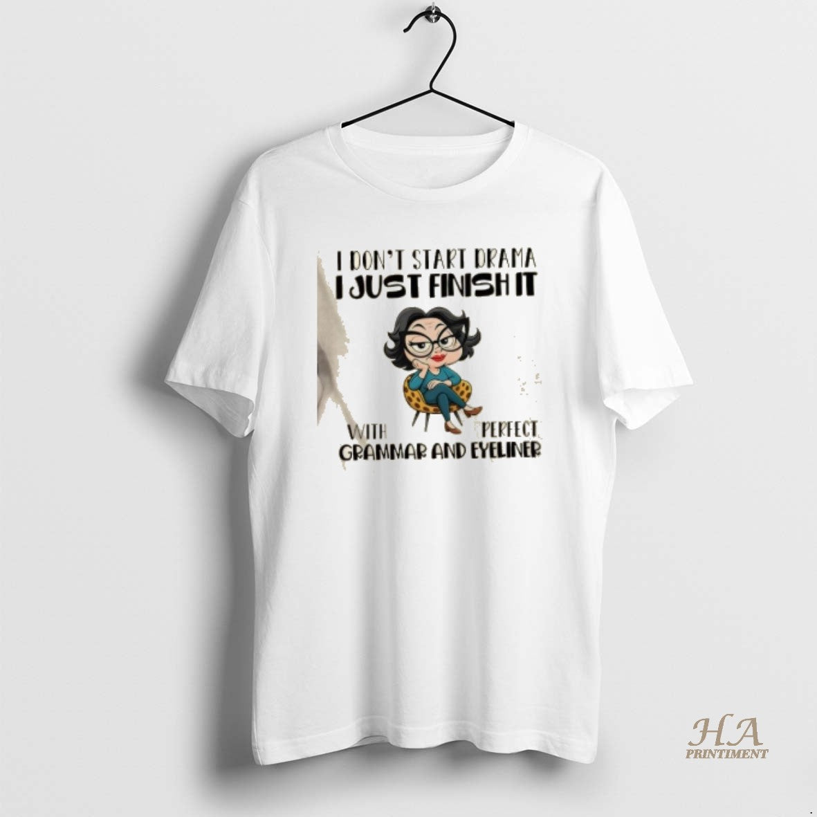 Official Girl I Dont Start Drama I Just Finish It With Perfect Grammar And Eyeliner T-Shirts, Hoodie, Sweatshirt