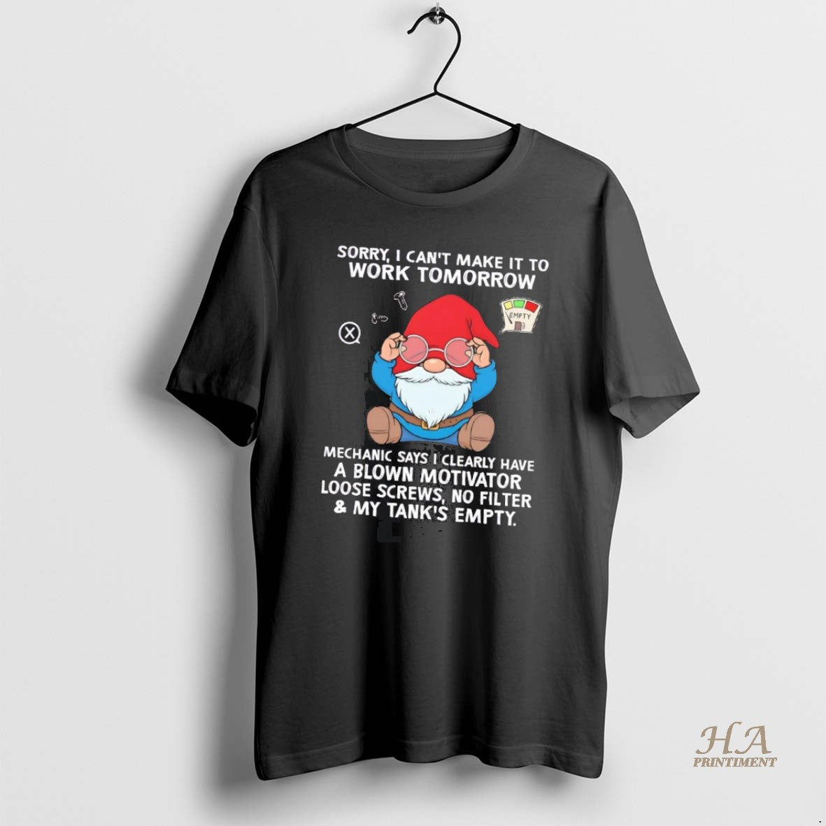 Official Gnome Sorry I Cant Make It To Work Tomorrow T-Shirts, Hoodie, Sweatshirt | InkNestWear.com