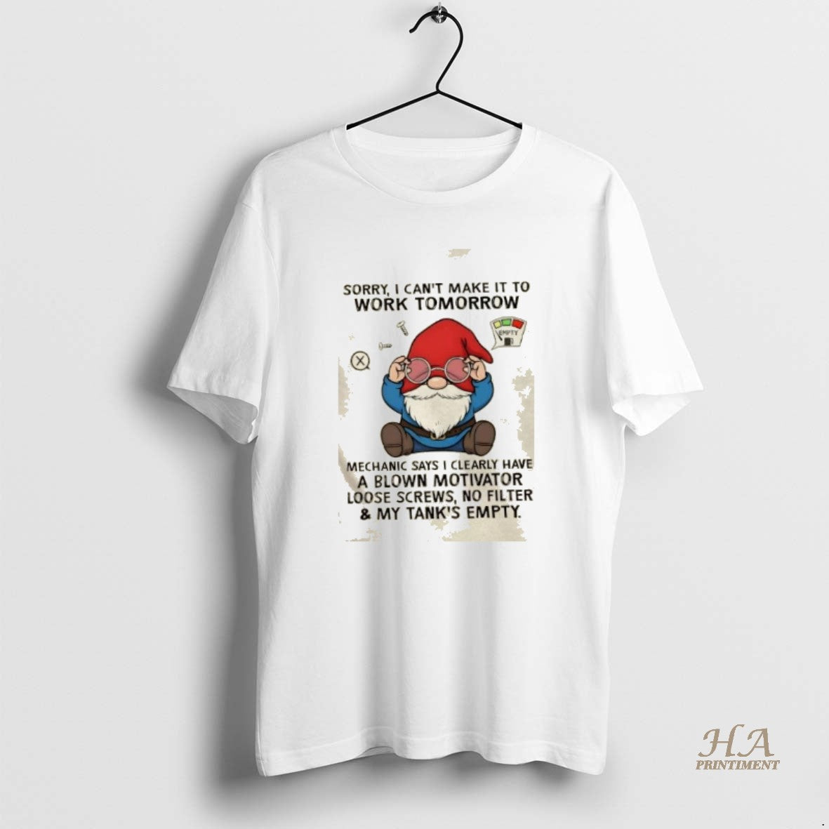 Official Gnomes Sorry I Cant Make It To Work Tomorrow Mechanic Says I Clearly Have T-Shirts, Hoodie, Sweatshirt