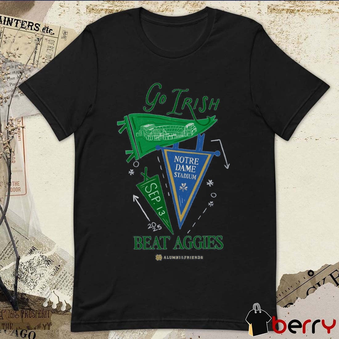 Go Irish Beat Aggies Notre Dame Fighting Irish Notre Dame Stadium September 13 2025 t-shirt