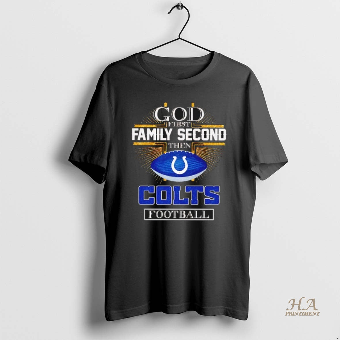 Official God First Family Second Then Indianapolis Colts Football Cross T-Shirts, Hoodie, Sweatshirt | InkNestWear.com