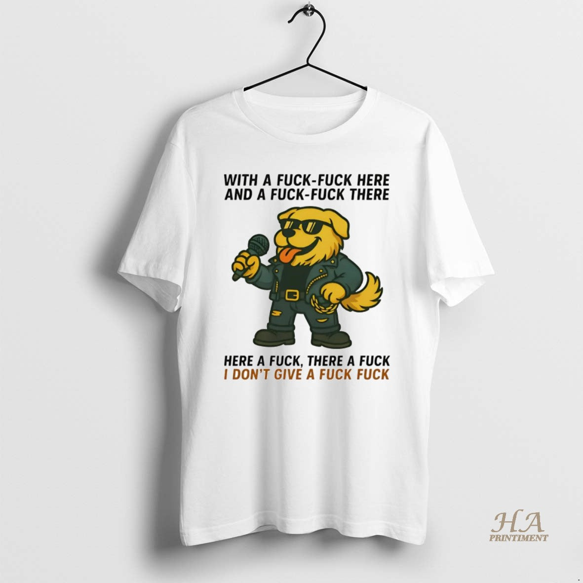 Official Golden Retriever With A Fuck Fuck Here And A Fuck There T-Shirts, Hoodie, Sweatshirt | InkNestWear.com