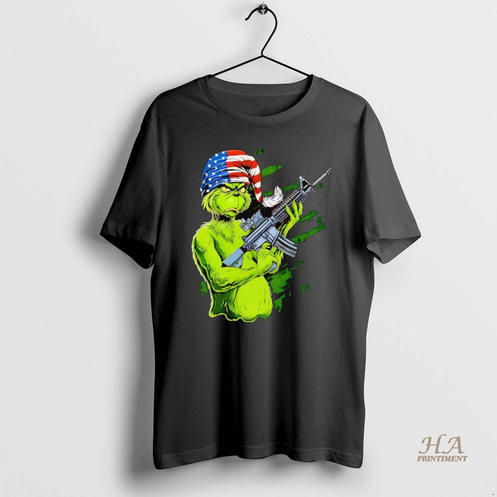 Official Grinch American Flag Bandana Ar 15 Mean One T-Shirts, Hoodie, Sweatshirt | InkNestWear.com