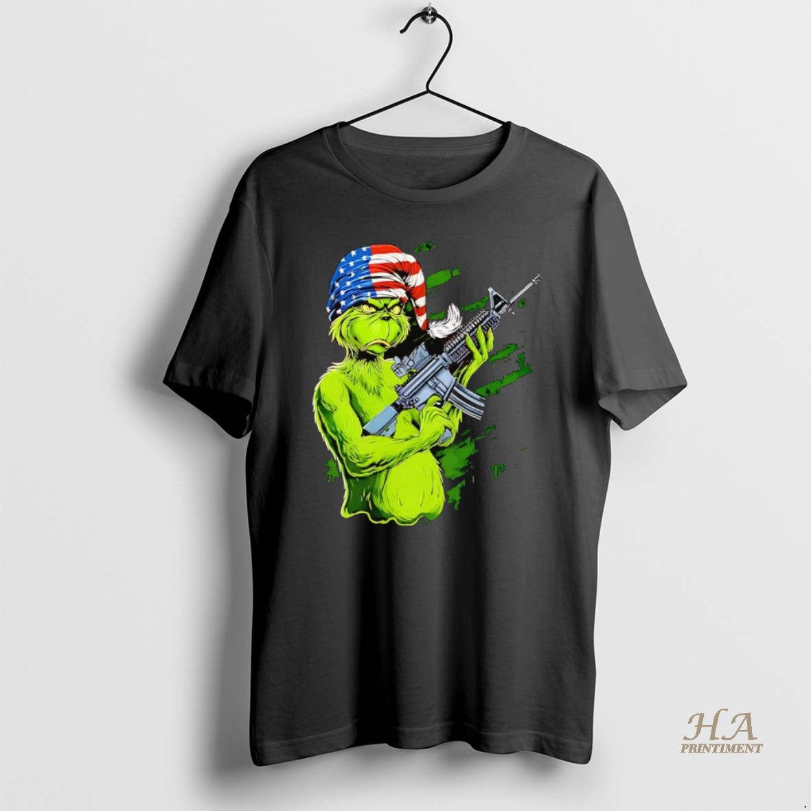 Official Grinch American Flag Bandana Ar 15 Mean One T-Shirts, Hoodie, Sweatshirt | InkNestWear.com