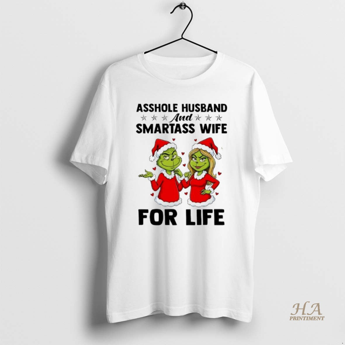 Official Grinch Christmas Asshole Husband And Smartass Wife For Life T-Shirts, Hoodie, Sweatshirt | InkNestWear.com