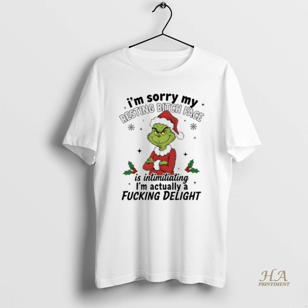 Official Grinch Christmas Im Sorry My Resting Bitch Face Is Intimidating Im Actually A Fucking T-Shirts, Hoodie, Sweatshirt