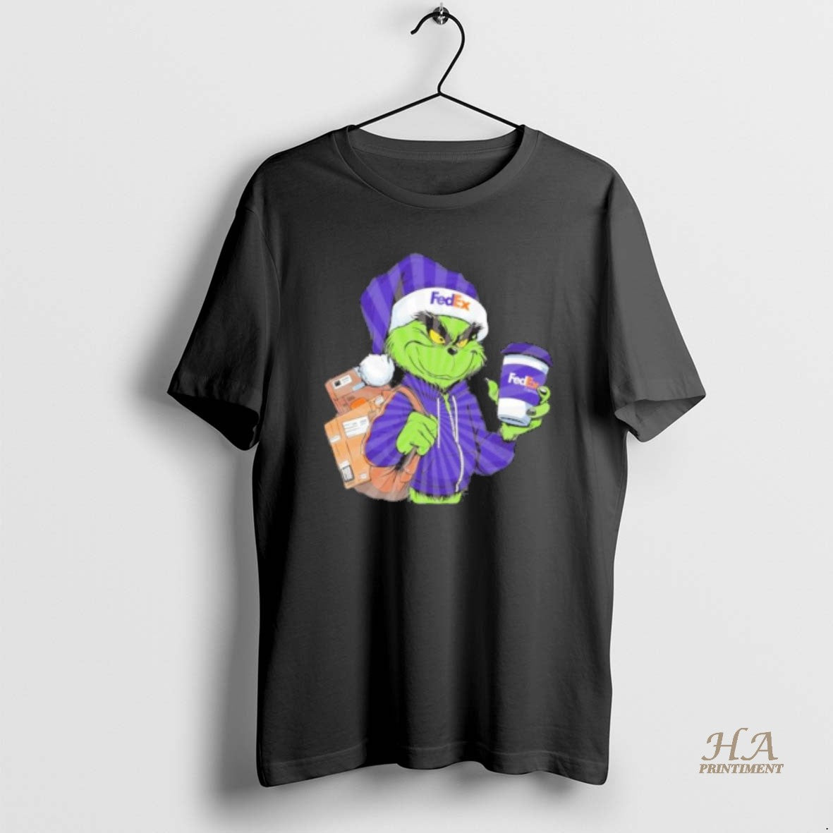 Official Grinch Drink Coffee Fedex Logo T-Shirts, Hoodie, Sweatshirt | InkNestWear.com