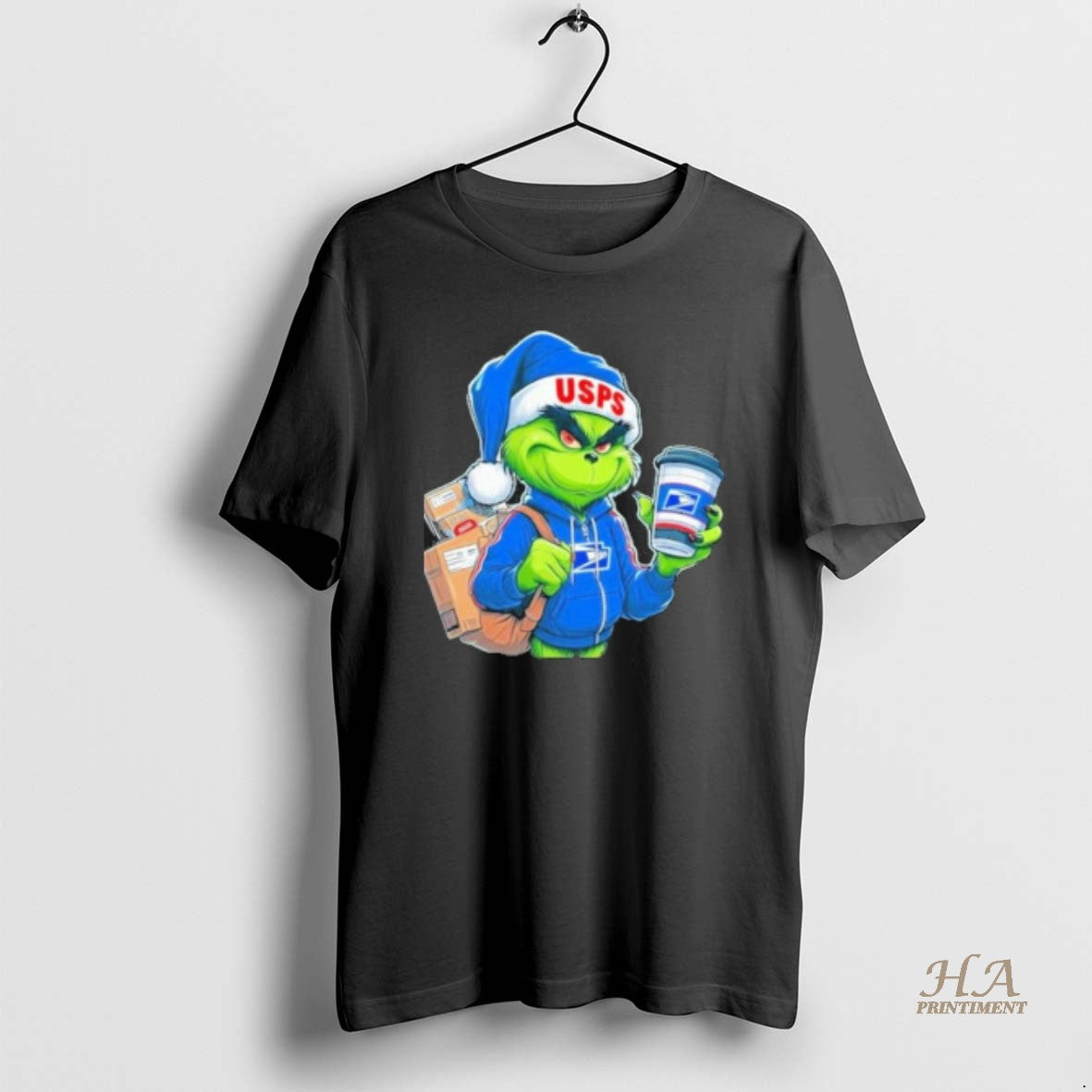 Official Grinch Drink Coffee Usps Logo T-Shirts, Hoodie, Sweatshirt | InkNestWear.com