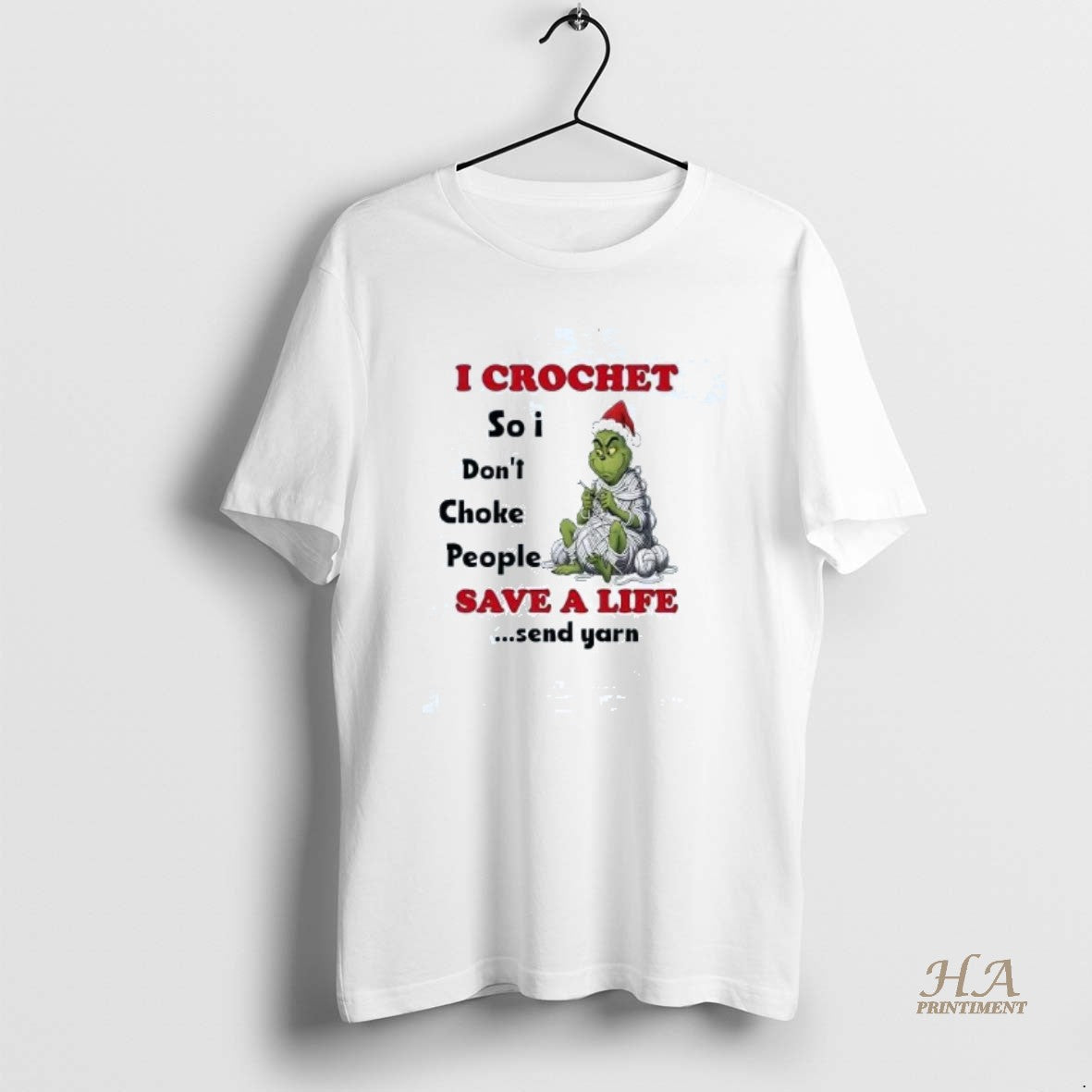 Official Grinch I Crochet So I Dont Choke People Save A Life Christmas T-Shirts, Hoodie, Sweatshirt | InkNestWear.com
