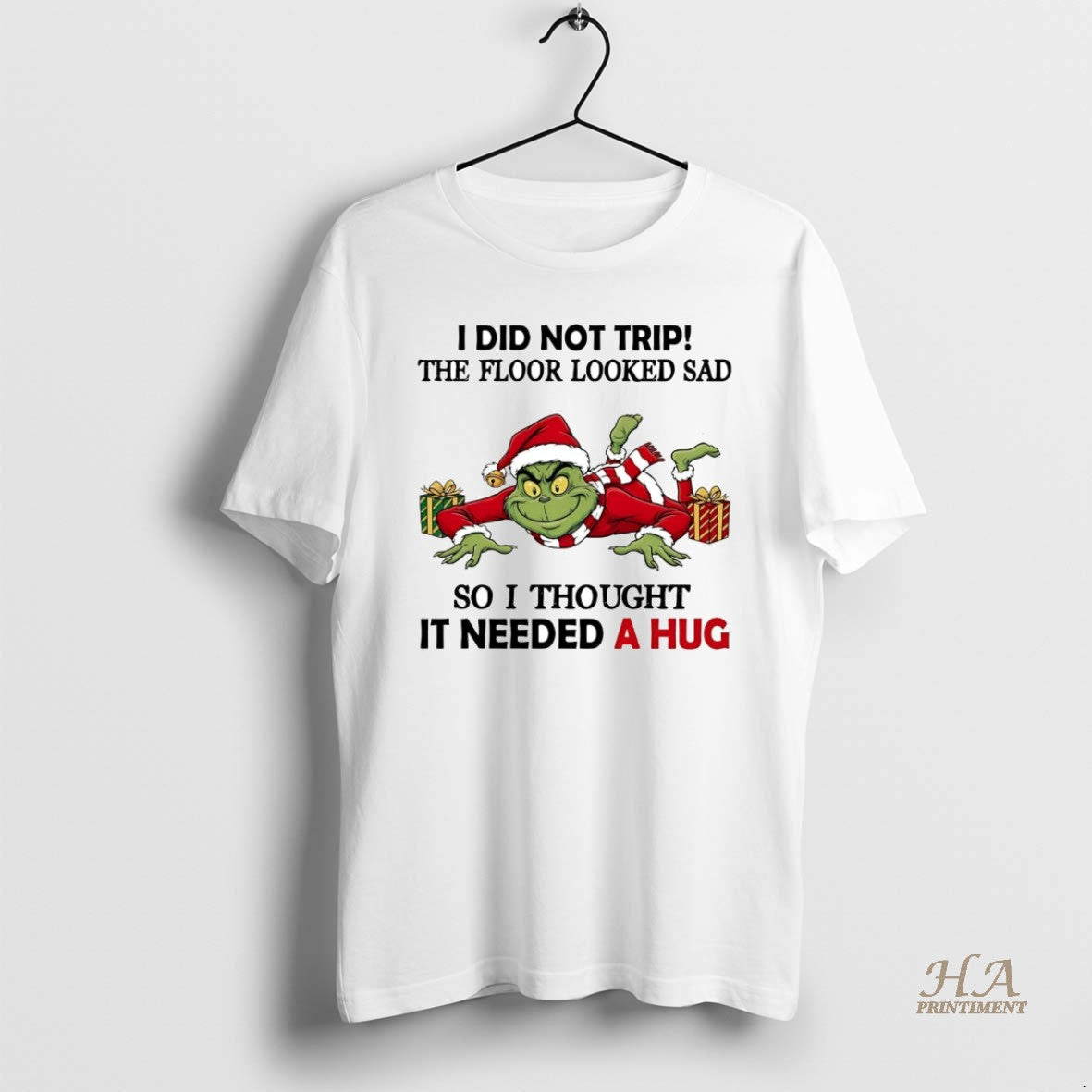 Official Grinch I Did Not Trip The Floor Looked Sad Christmas T-Shirts, Hoodie, Sweatshirt | InkNestWear.com
