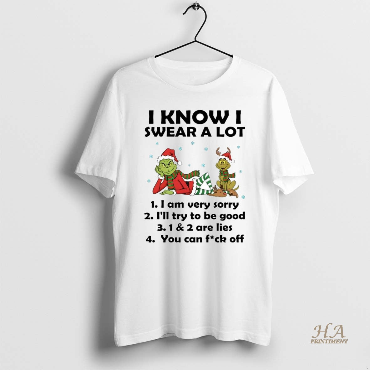 Official Grinch I Know I Swear A Lot You Can Fuck Off Christmas T-Shirts, Hoodie, Sweatshirt | InkNestWear.com