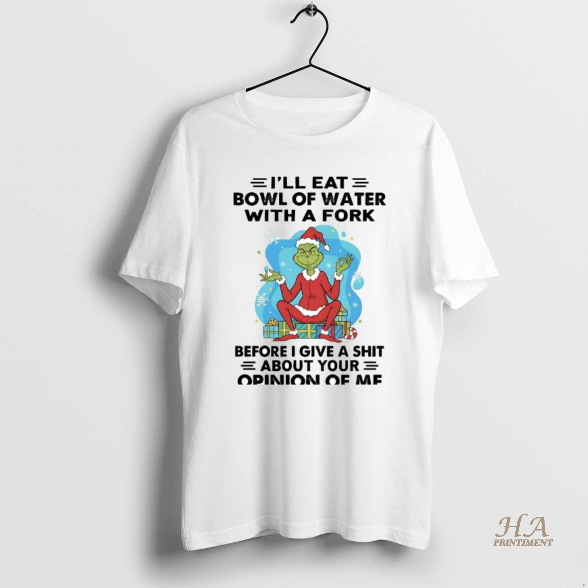 Official Grinch Ill Eat Bowl Of Water With A Fork Opinion Of Me Christmas T-Shirts, Hoodie, Sweatshirt | InkNestWear.com