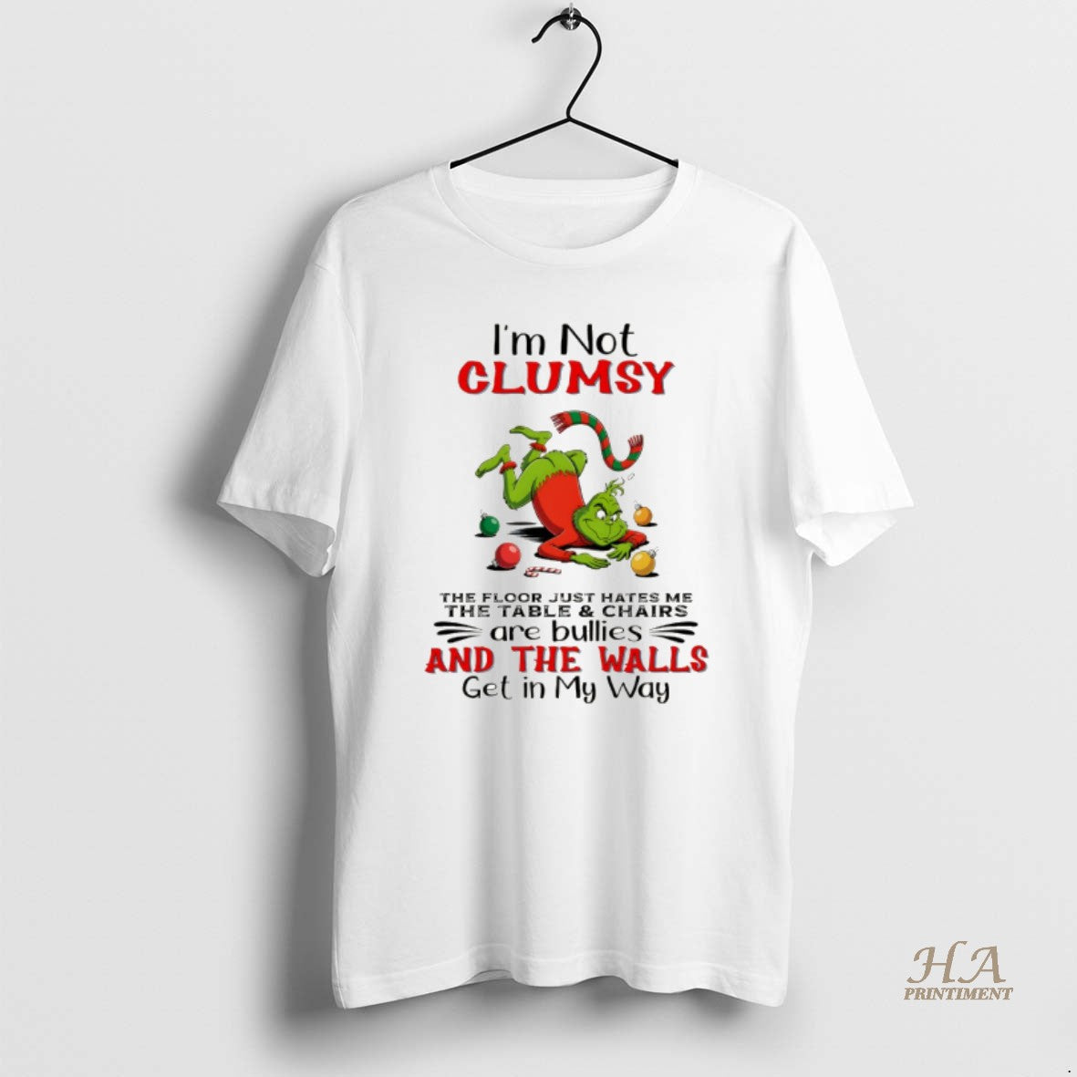 Official Grinch Im Not Clumsy The Floor Just Hates Me The Table And Chairs Are T-Shirts, Hoodie, Sweatshirt | InkNestWear.com