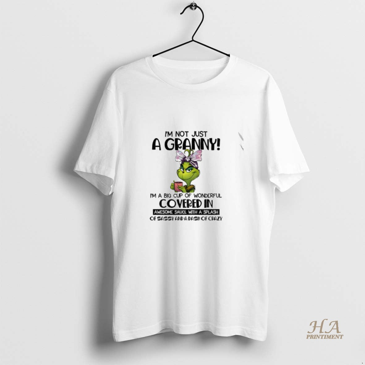 Official Grinch Im Not Just A Granny Im A Big Cup Of Wonderful Covered In T-Shirts, Hoodie, Sweatshirt | InkNestWear.com