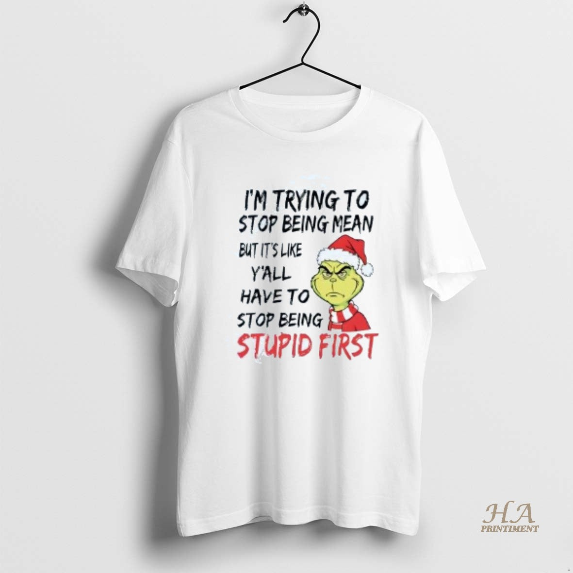 Official Grinch Im Trying To Stop Being Mean But Its Like Yall Christmas Sweate T-Shirts, Hoodie, Sweatshirt