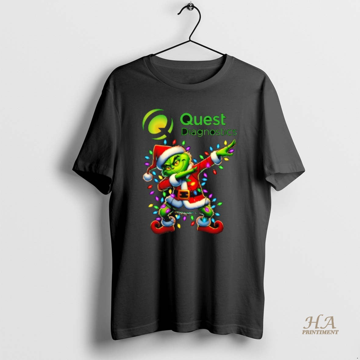 Official Grinch Lights Dabbing Christmas X Quest Diagnostics T-Shirts, Hoodie, Sweatshirt | InkNestWear.com