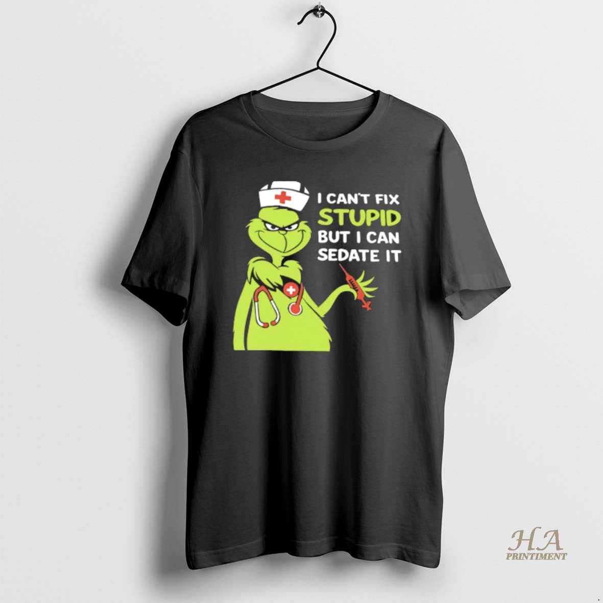 Official Grinch Nurse I Cant Fix Stupid But I Can Sedate It T-Shirts, Hoodie, Sweatshirt | InkNestWear.com