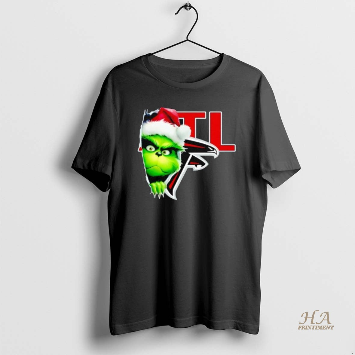 Official Grinch Peeking Through Atlanta Falcons Christmas Holiday T-Shirts, Hoodie, Sweatshirt | InkNestWear.com