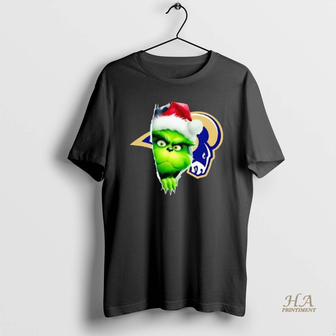 Official Grinch Peeking Through La Rams Christmas Holiday T-Shirts, Hoodie, Sweatshirt | InkNestWear.com