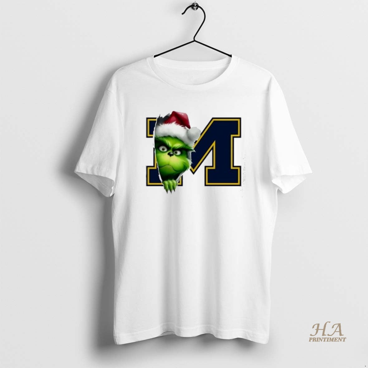 Official Grinch Peeking Through Michigan Wolverines Christmas Holiday T-Shirts, Hoodie, Sweatshirt | InkNestWear.com