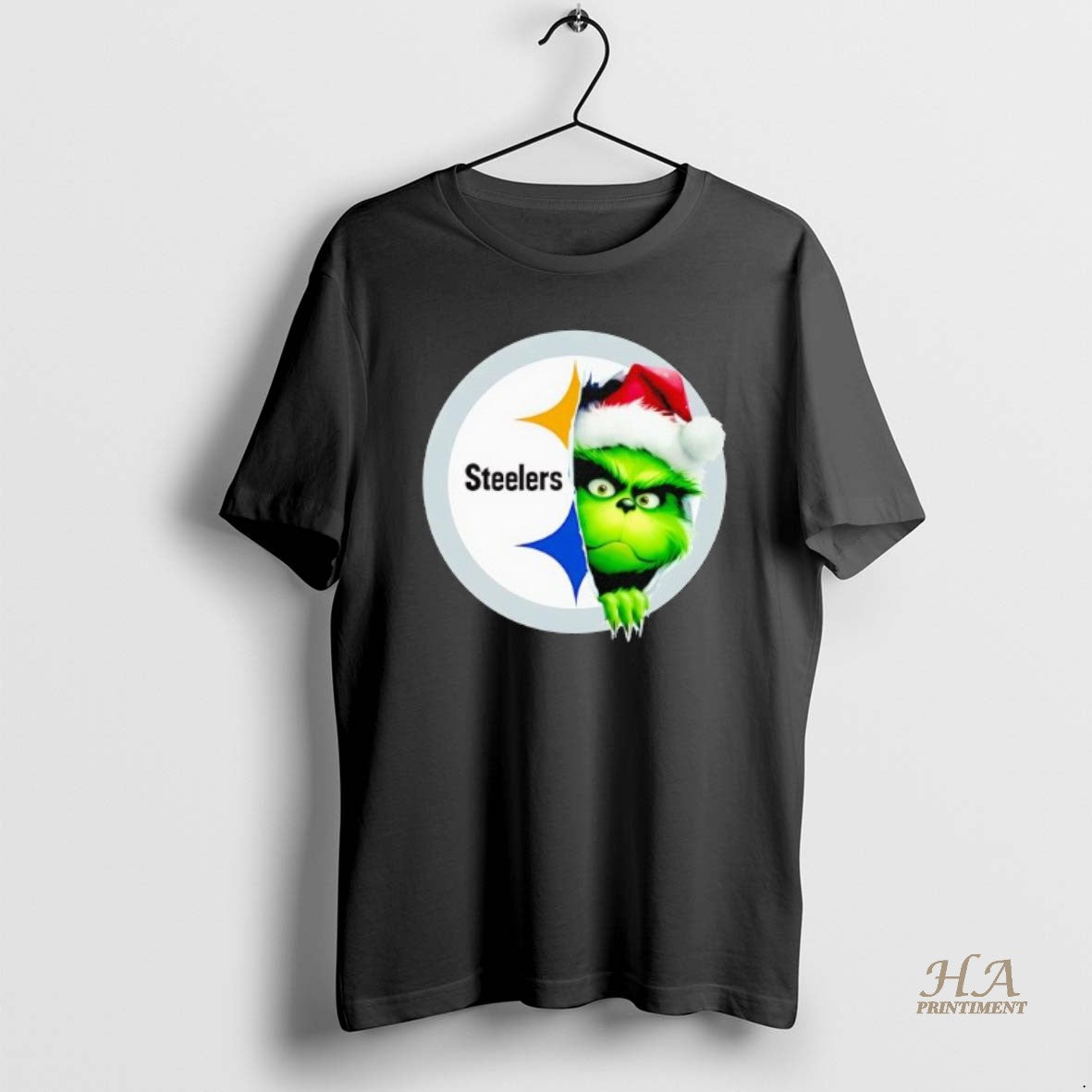Official Grinch Peeking Through Steelers Christmas Holiday T-Shirts, Hoodie, Sweatshirt | InkNestWear.com