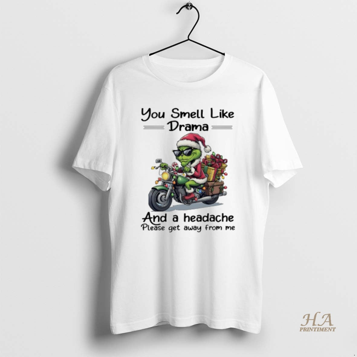 Official Grinch Santa Christmas You Smell Like Drama And A Headache Please Get Away From T-Shirts, Hoodie, Sweatshirt