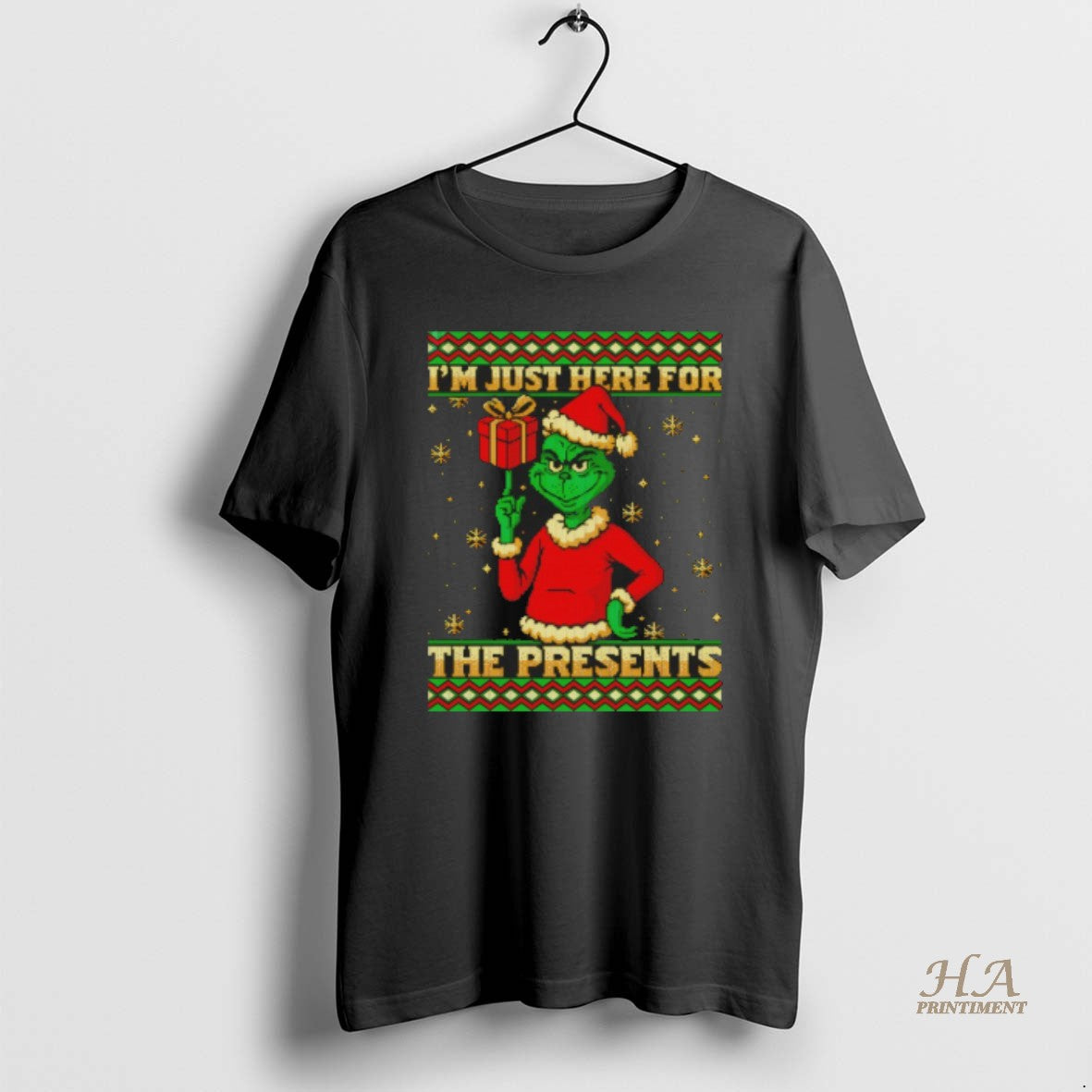Official Grinch Santa Claus Just Here For The Presents Gift Merry Christmas T-Shirts, Hoodie, Sweatshirt | InkNestWear.com