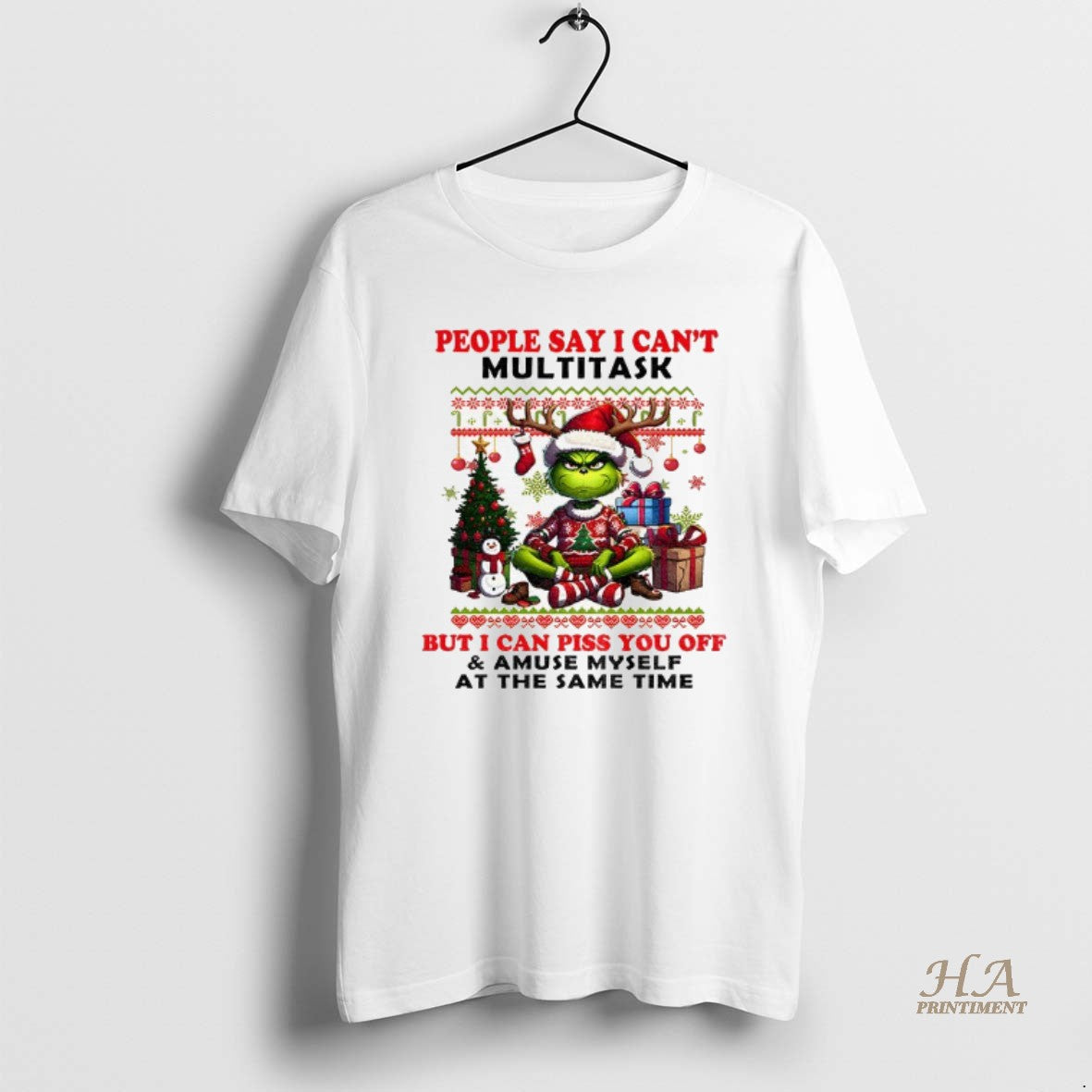 Official Grinch Santa Claus People Say I Cant Multitask But I Can Piss You Off T-Shirts, Hoodie, Sweatshirt | InkNestWear.com