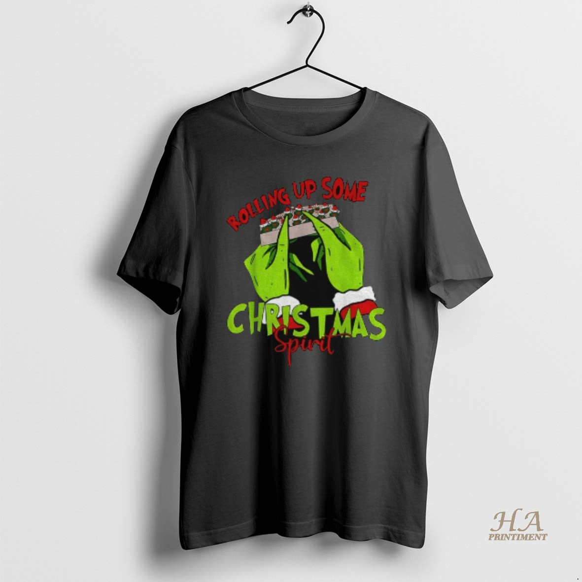 Official Grinch Santa Claus Rolling Up Some Christmas Spirit Merry Christmas T-Shirts, Hoodie, Sweatshirt | InkNestWear.com