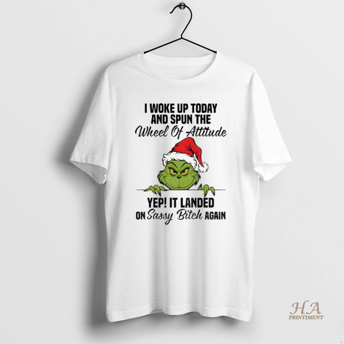 Official Grinch Santa I Woke Up Today And Spun The Wheel Of Attitude Yep It T-Shirts, Hoodie, Sweatshirt | InkNestWear.com