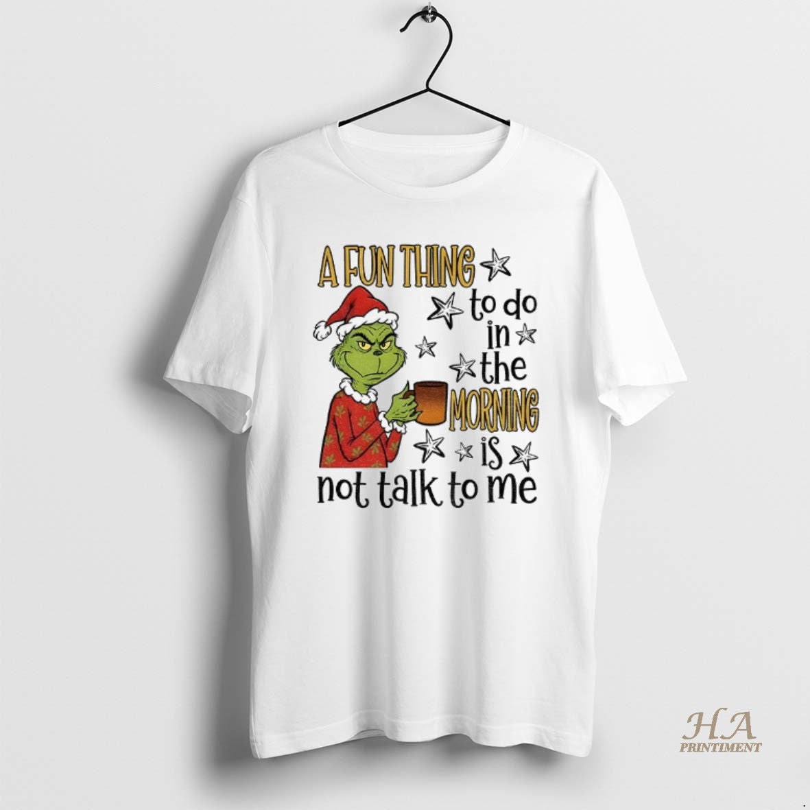 Official Grinch Santa A Fun Thing To Do In The Morning Is Not Talk To T-Shirts, Hoodie, Sweatshirt | InkNestWear.com