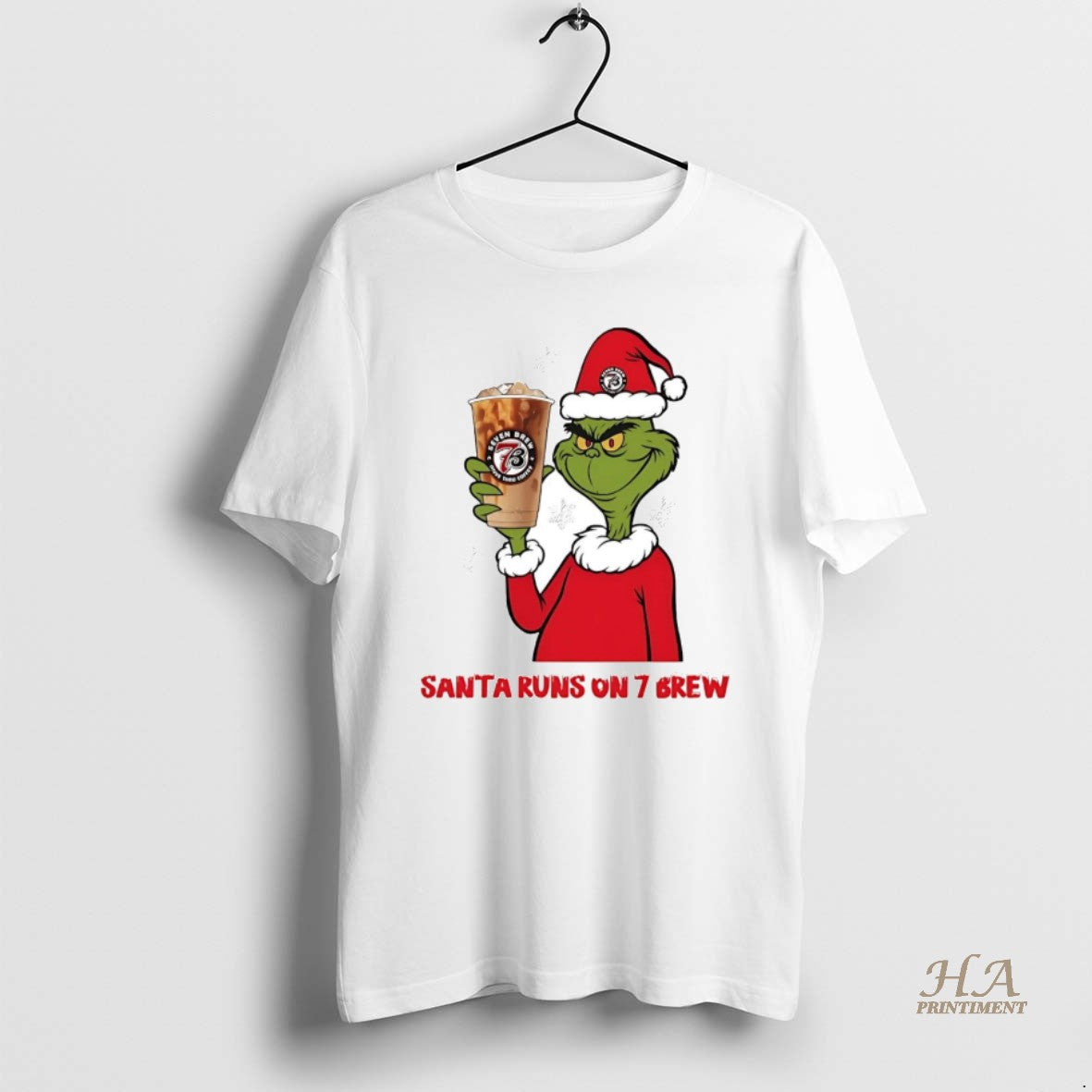 Official Grinch Santa Runs On 7 Brew Christmas T-Shirts, Hoodie, Sweatshirt | InkNestWear.com