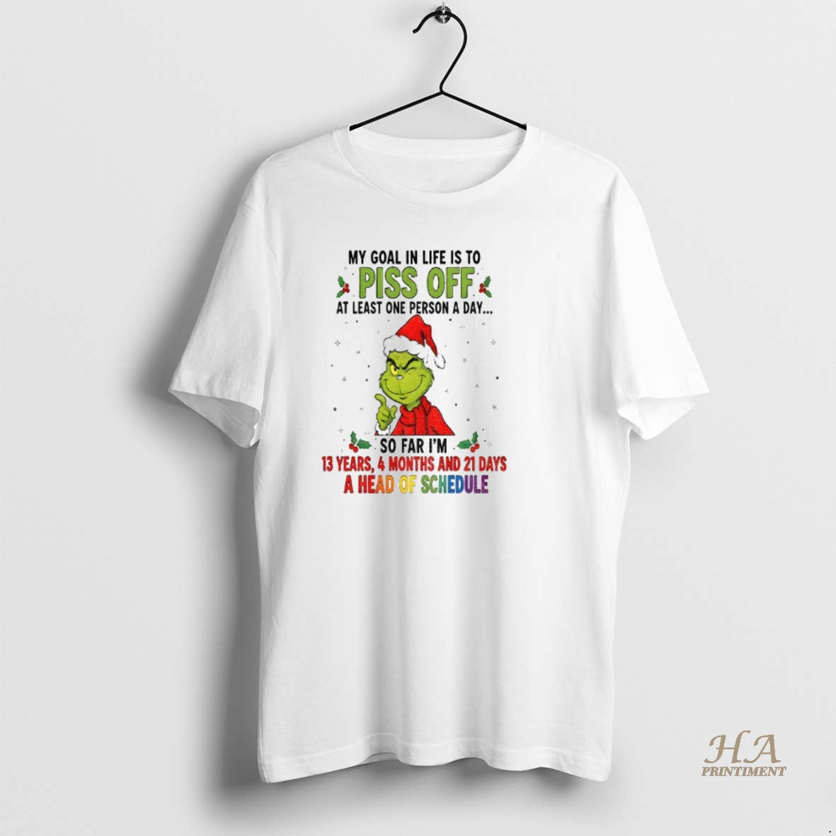 Official Grinch Xmas My Goal In Life Is To Pis Of At Least One Person T-Shirts, Hoodie, Sweatshirt | InkNestWear.com