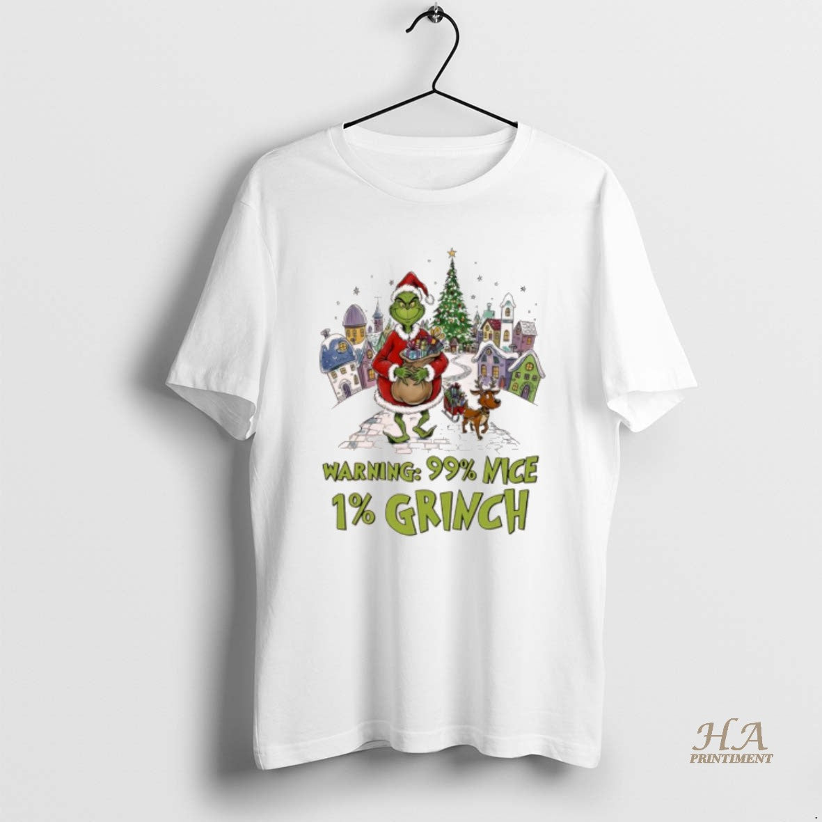 Official Grinch And Max Dog Warning 99 Percent Nice 1 Percent Grinch T-Shirts, Hoodie, Sweatshirt | InkNestWear.com