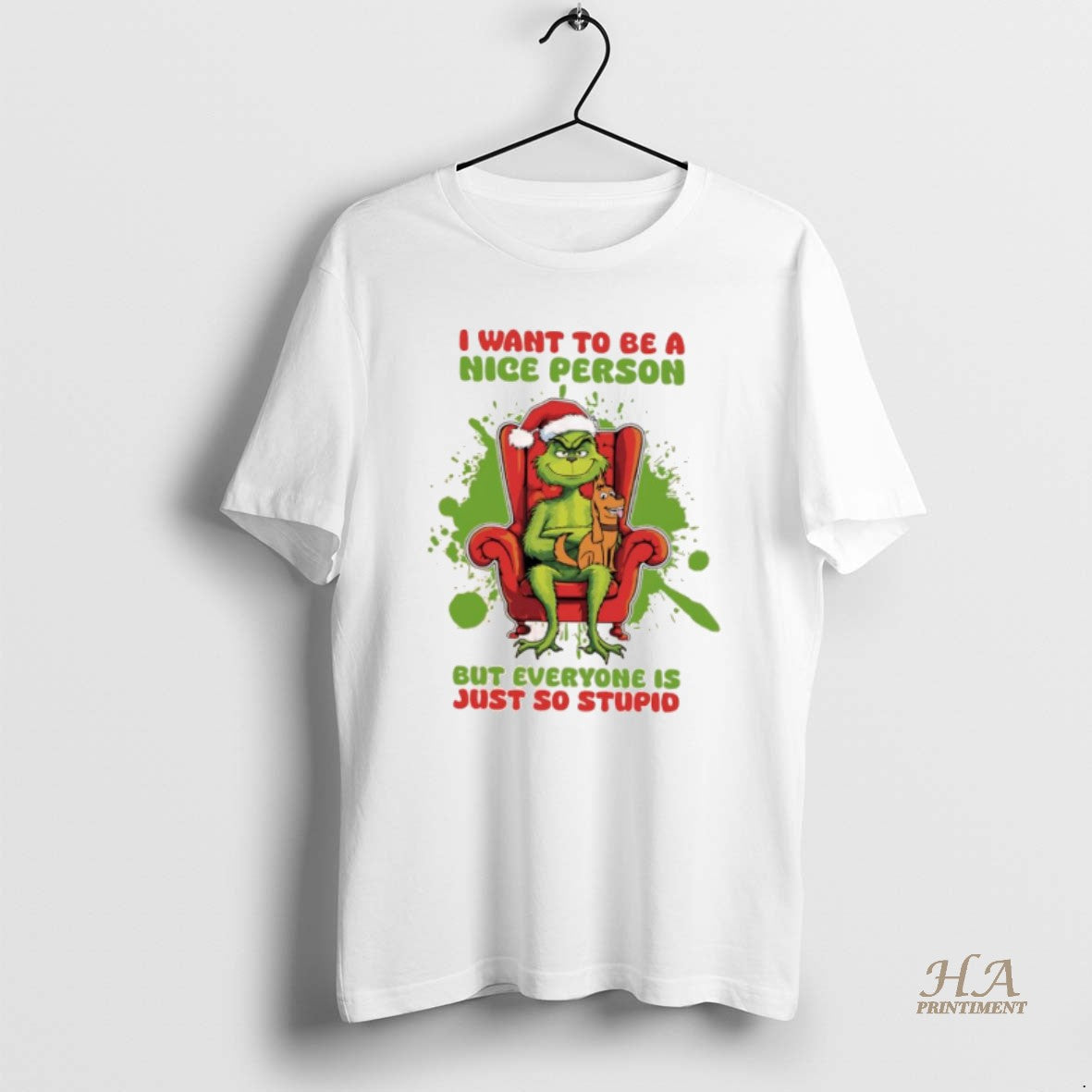 Official Grinch And Max Dog I Want To Be A Nice Person But Everyone Is T-Shirts, Hoodie, Sweatshirt | InkNestWear.com