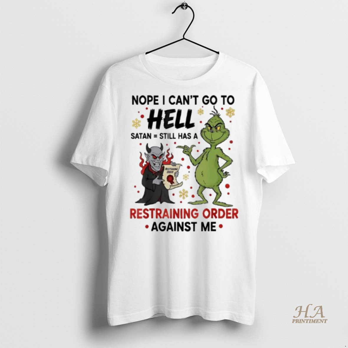 Official Grinch And A Devil Nope I Cant Go To Hell Satan Still Has T-Shirts, Hoodie, Sweatshirt | InkNestWear.com