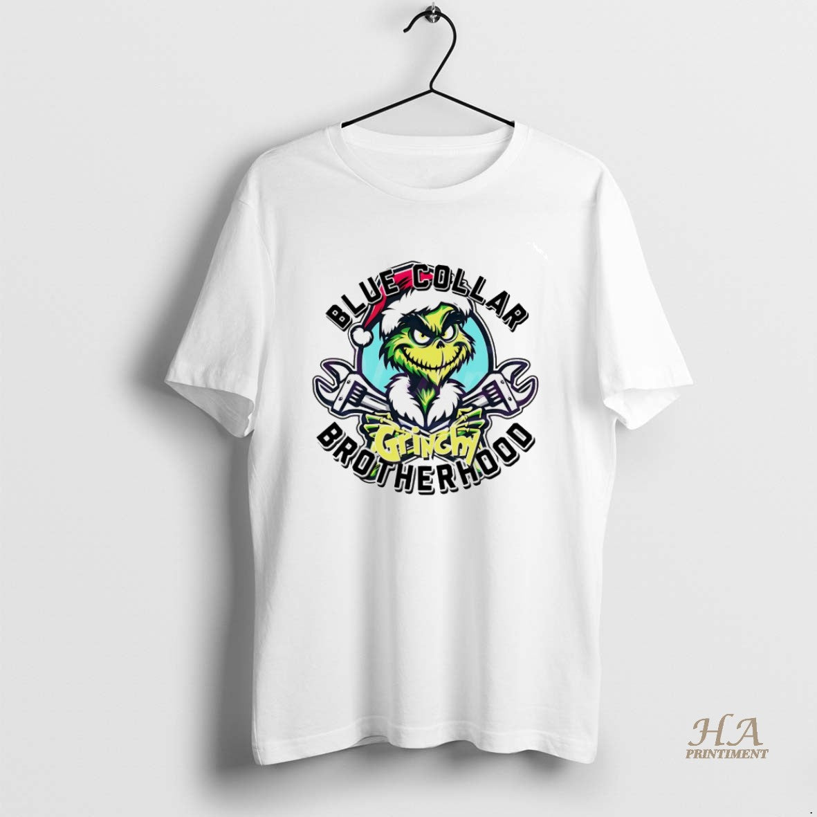Official Grinch Blue Collar Grinchy Brotherhood Christmas White T-Shirts, Hoodie, Sweatshirt | InkNestWear.com
