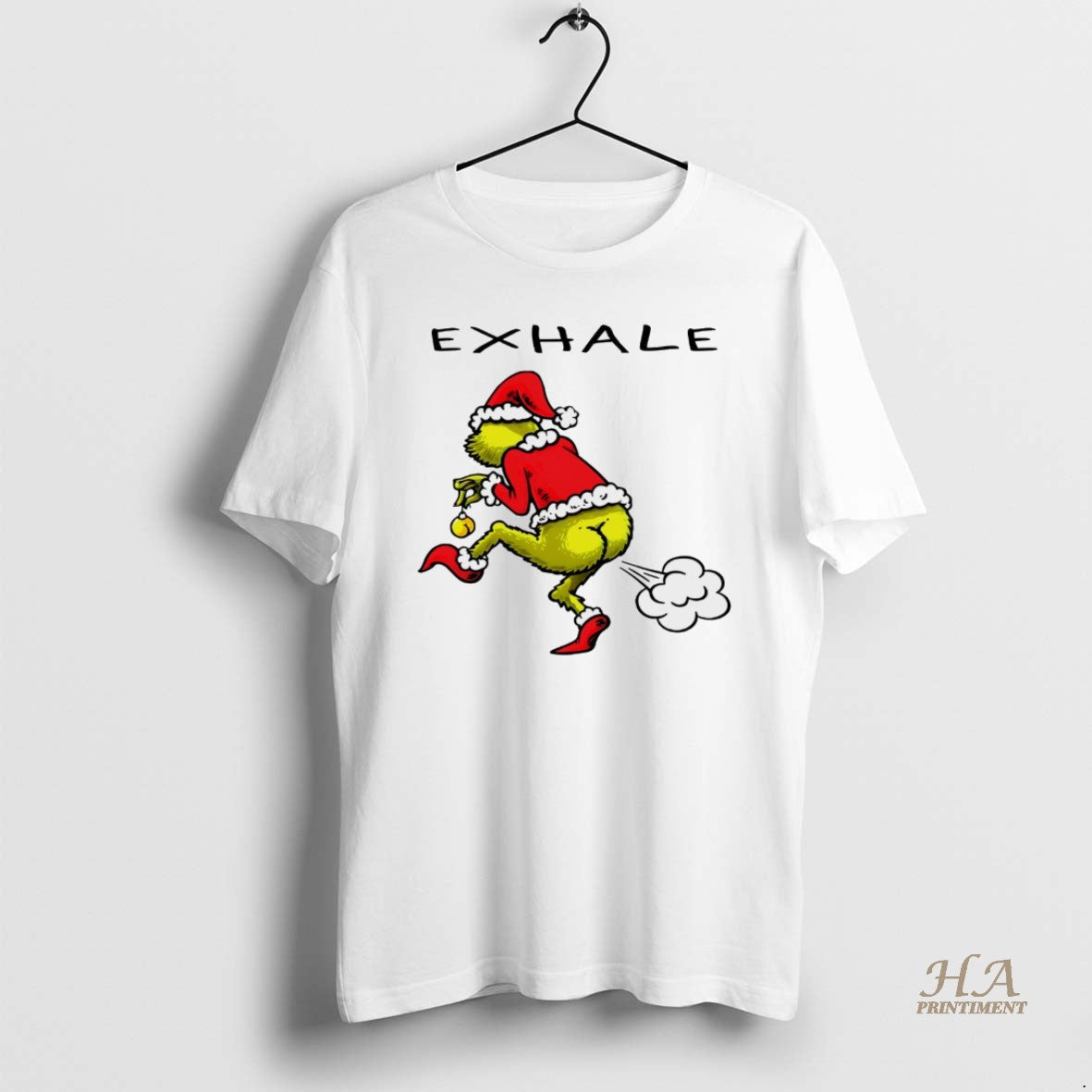Official Grinch Exhale Christmas White T-Shirts, Hoodie, Sweatshirt | InkNestWear.com