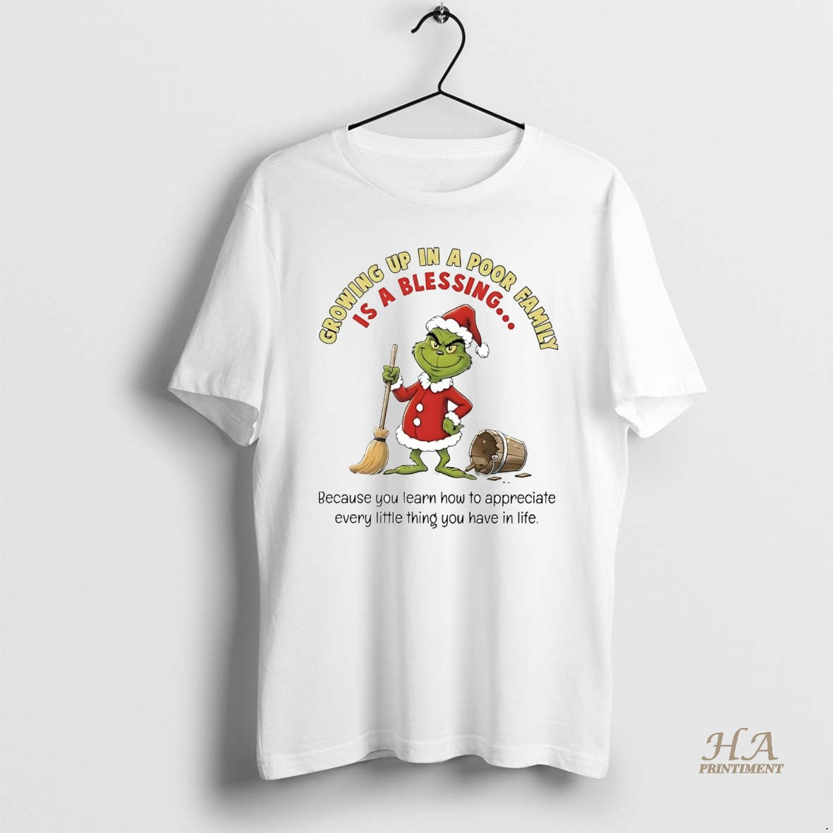 Official Grinch Growing Up In A Poor Family Is A Blessing Christmas T-Shirts, Hoodie, Sweatshirt | InkNestWear.com