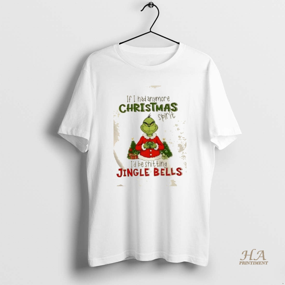 Official Grinch If I Hadanymore Christmas Spirit Id Be Shitting Jingle Bells T-Shirts, Hoodie, Sweatshirt | InkNestWear.com