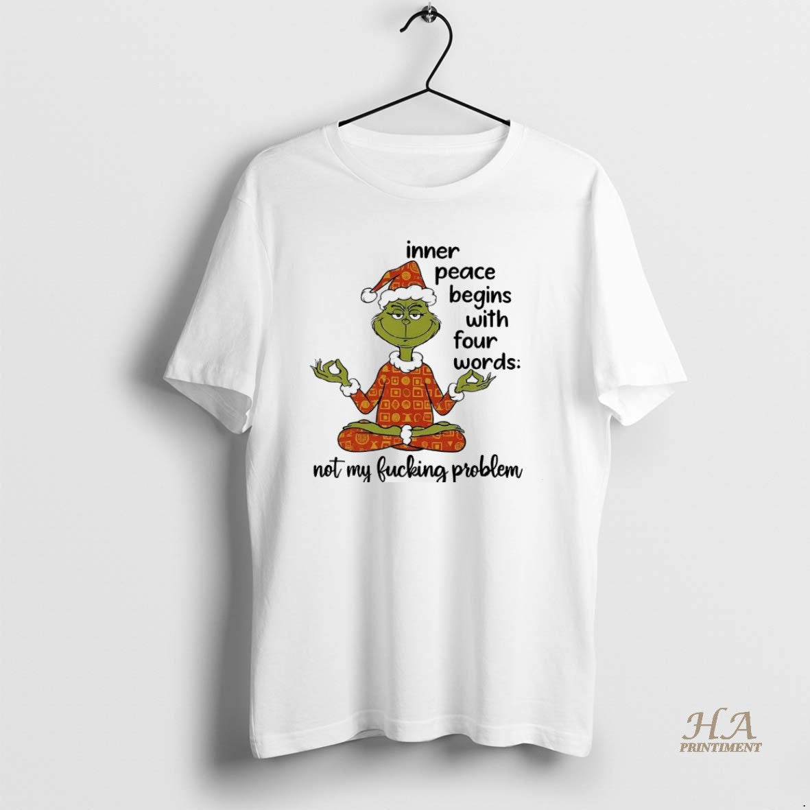 Official Grinch Inner Peace Begins With Four Words Christmas White T-Shirts, Hoodie, Sweatshirt | InkNestWear.com