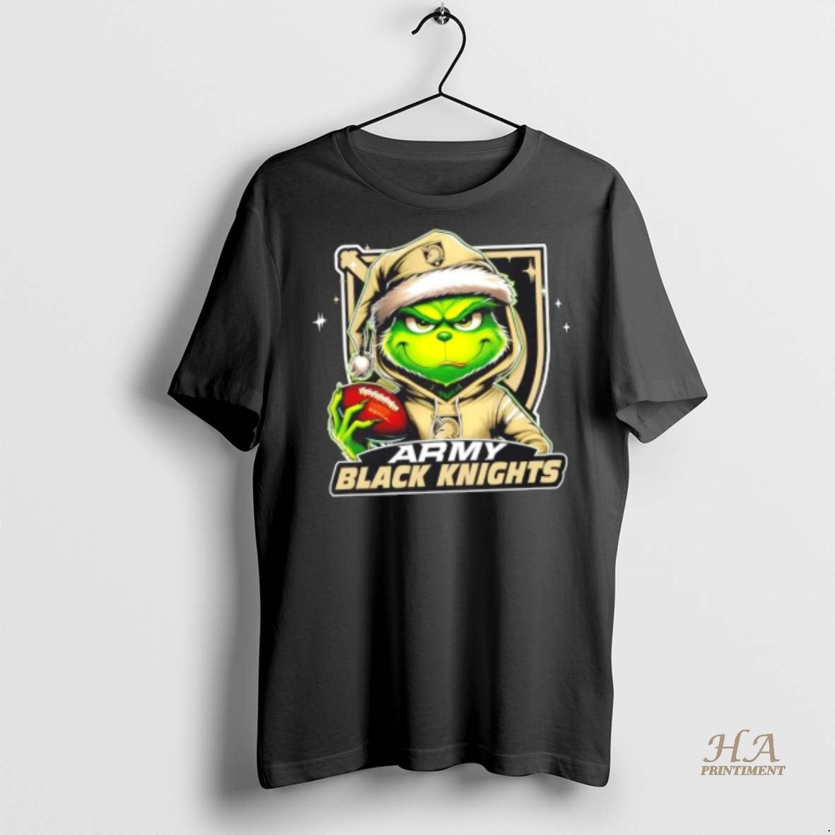 Official Grinch Is Holding A Ball And Smiling At Army Black Knights Fans Christmas T-Shirts, Hoodie, Sweatshirt