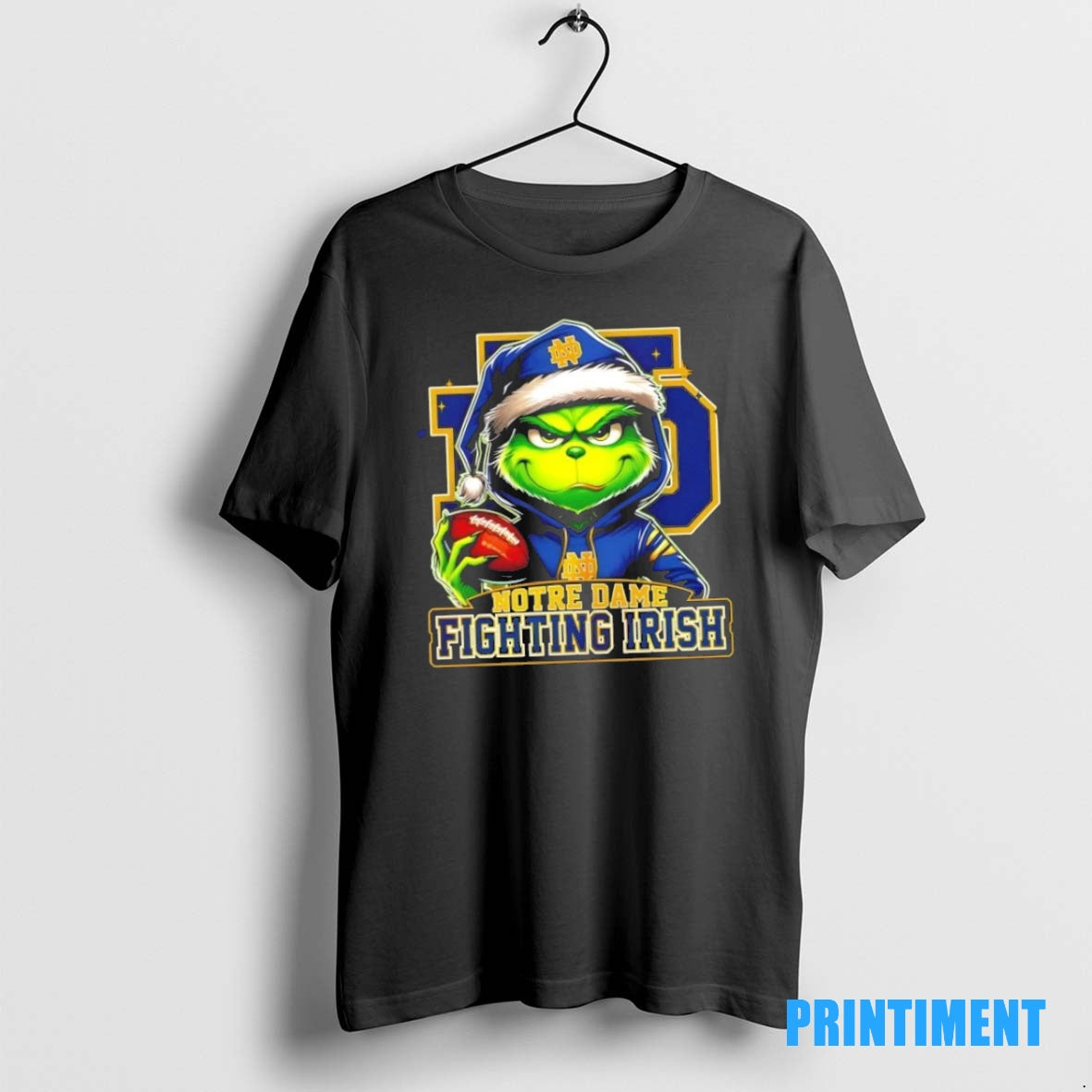 Official Grinch Is Holding A Ball And Smiling At Notre Dame Fighting Irish Fans Christmas T-Shirts, Hoodie, Sweatshirt