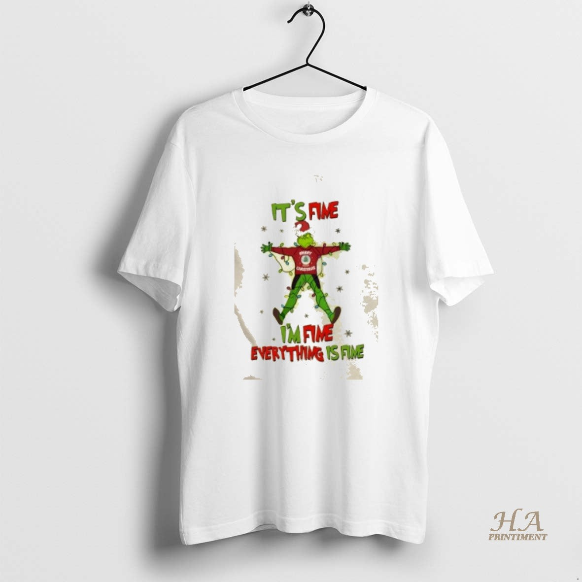 Official Grinch Merry Christmas Its Fine Im Fine Everything Is Fine T-Shirts, Hoodie, Sweatshirt | InkNestWear.com